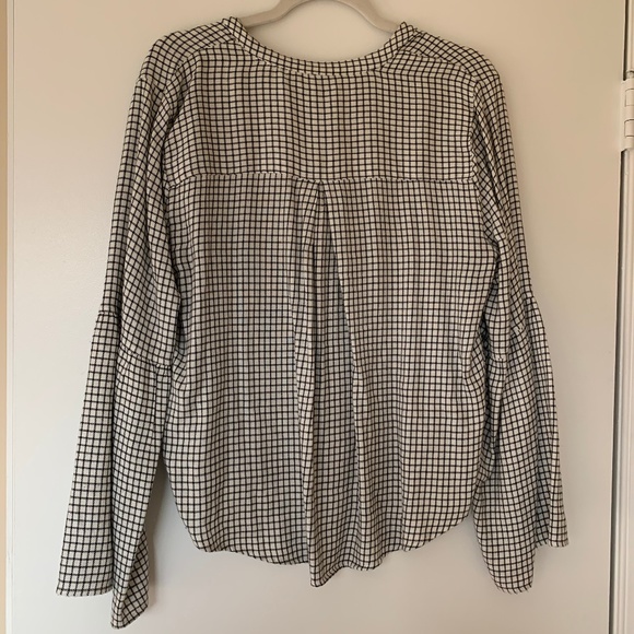 Madewell Checkered Bell Sleeved Blouse - Picture 3 of 4